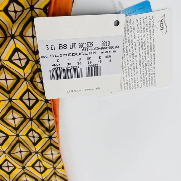 La Perla Tan Studio Geometric Orange Reversible Bottom Us 6 Eu 40 Bikini Bottom - Picture 7 of 12